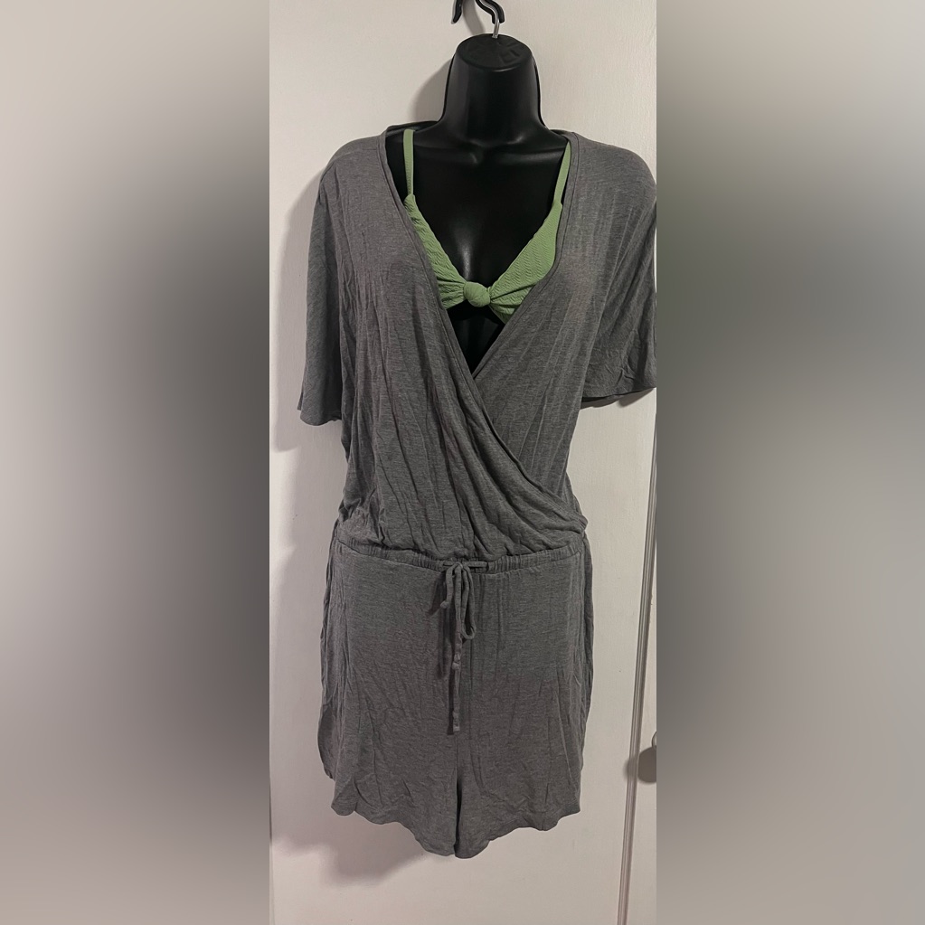 Old Navy Romper Swim Cover Up Euc, Grey Sz Large